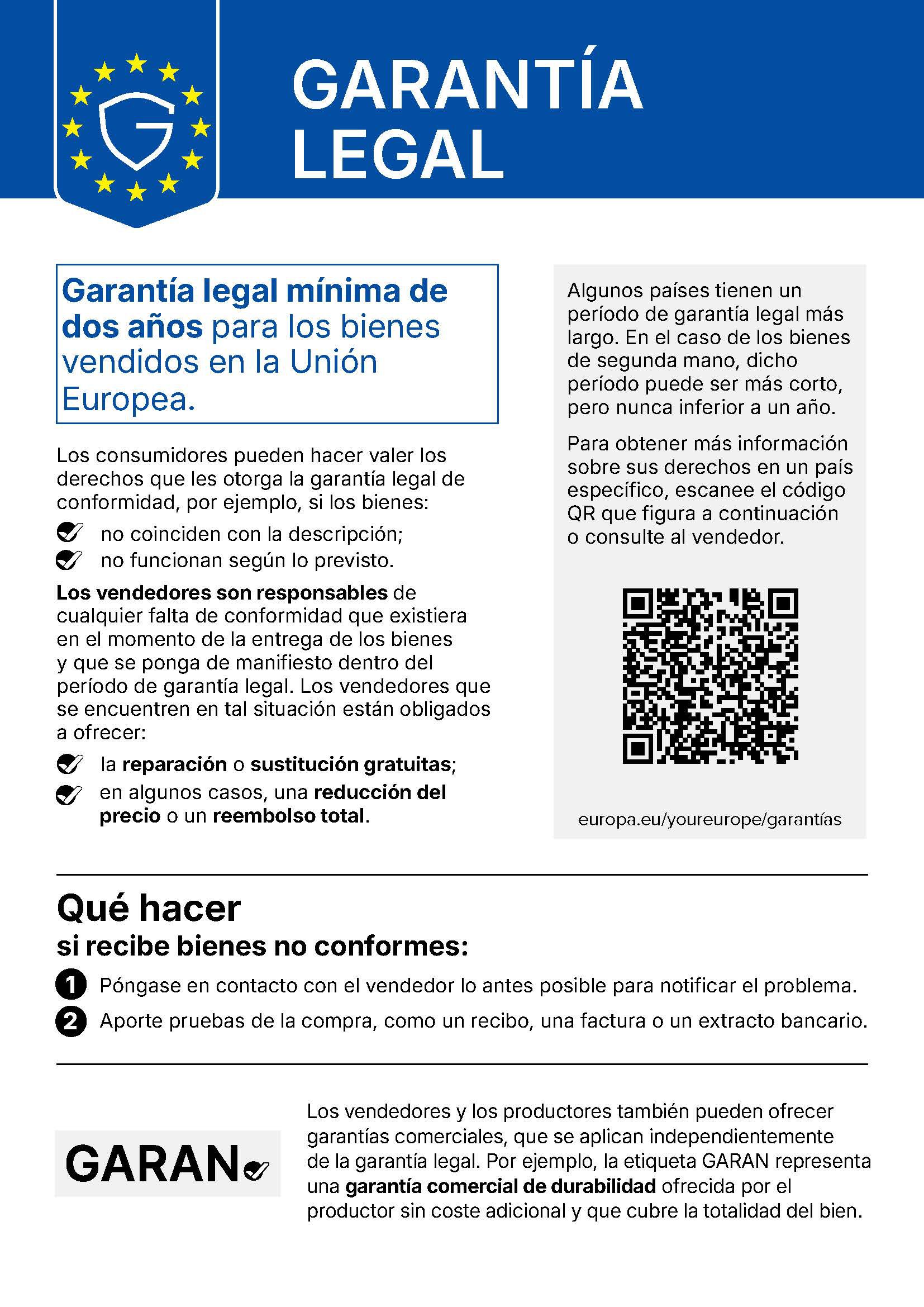 Legal guarantee of conformity